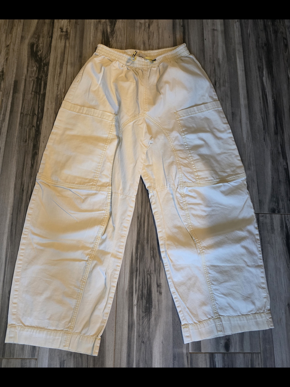Womens Pale Yellow Cargo Pants